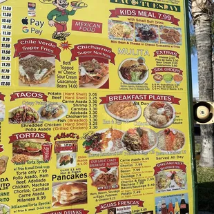 Menu as of February 2023