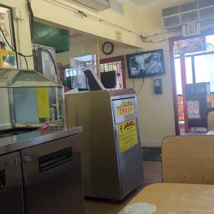 Salsa bar and indoor dining