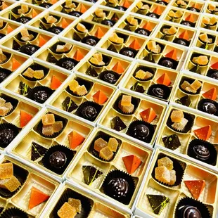 Our huge order of fine custom chocolates. albertspetitesweets.com
