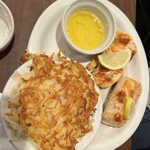 "Poor man's lobster" baked cod with pulled butter.