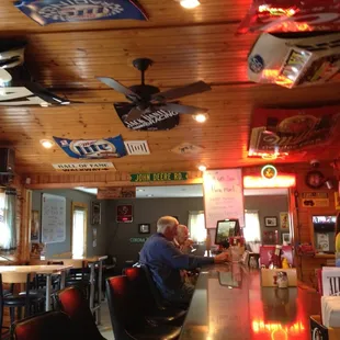 Race car hoods on ceiling