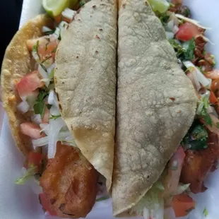 Fish tacos are good!