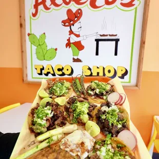 a taco shop sign