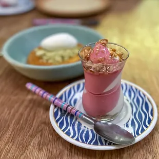 rosewater meringue + walnuts in honey syrup