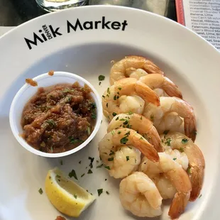 1/2 serving of shrimp cocktail, 9 total. Tasty.