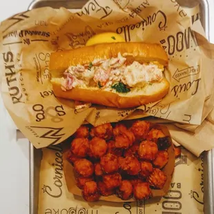 Lobster Roll &amp; Sweet Tater Tots