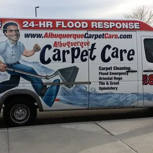 Albuquerque Carpet Care Cleaning Van - passenger side