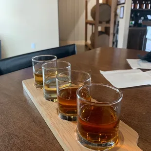 Spirit Sampler.. rum, jalapeño rum, single malt &amp; a rye