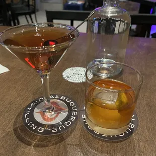 Old fashioned and Manhattan