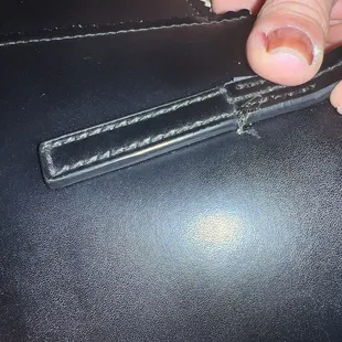 The other end "reinforced." With glue apparently.