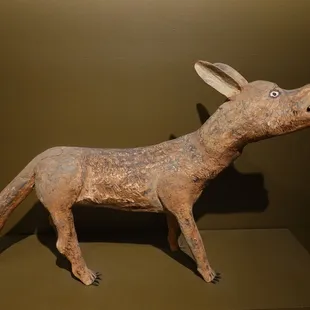 Felipe Archuleta; Coyote; 1977; carved and painted wood with glass marbles and rubber