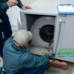 Swamp Cooler maintenance, getting ready for change over's at ABQ Plumbing, Heating &amp; Cooling!