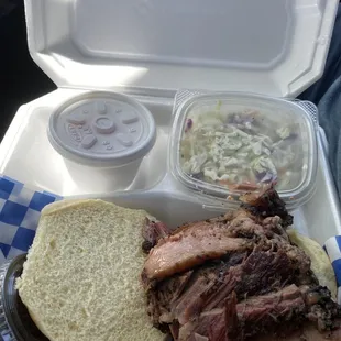 Brisket with coleslaw