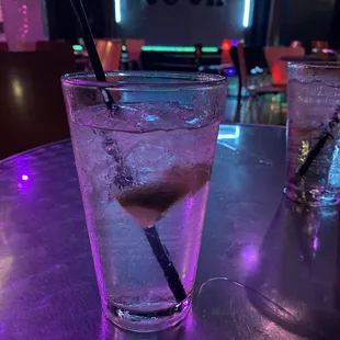 a drink in a glass with a straw