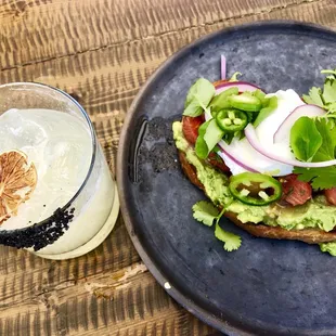 Avocado Toast with &quot;The Moose&quot; Margarita