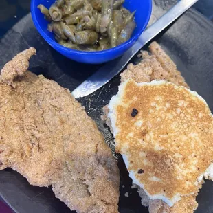 Fried Catfish, green beans