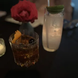 Smoky old fashioned &amp; skinny Paloma