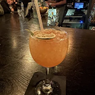 Trip to La Perla (rum, pineapple-like sherbert, cardamom, cayenne, ginger, like)