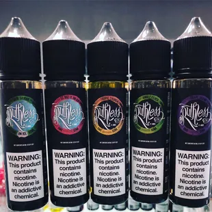 Ruthless Vape juices. WARNING: This product contains nicotine. Nicotine is an addictive chemical.