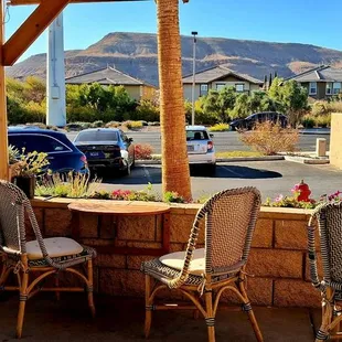 Patio dining area available