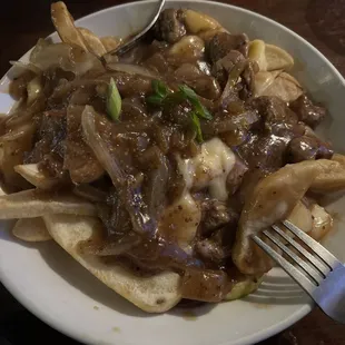 Delicious poutine with duck!