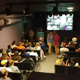 @AlchemyComedy theater with 3 of the 4 founders from the 6th Anniversary show 9/23/17. Ben Burris, Harrison Brookie, and Jason Underwood