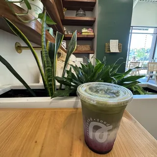 blueberry lemon iced matcha