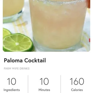 I also had a Paloma and looked up the recipe. It was great!