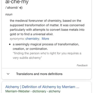 In case you're wondering what alchemy means :)