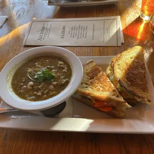 Stuffed Grilled Cheese &amp; pork verde stew!