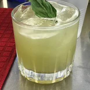 The Prickly Pear (tequila, pear liquor, lime juice, agave, jalapeño and basil)! From the Sexy Summer Cocktail Class