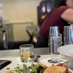 a plate of food on a counter