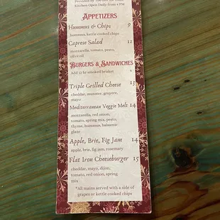 Food menu
