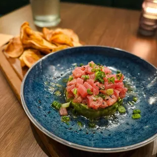 Ahi Tuna Tartare with house-made kettle chips