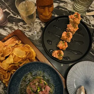 Ahi Tuna Tartare &amp; Chinook Salmon Crispy Rice