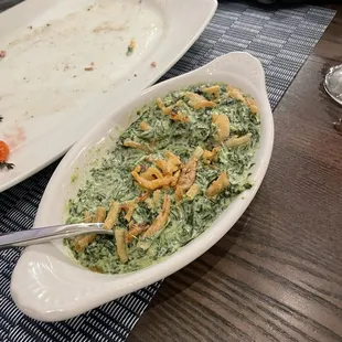 Creamed spinach side