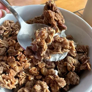 Yogurt with house made brown sugar walnut granola, so good