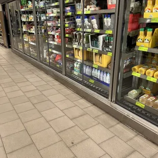 Refrigerated section: Juices and milk