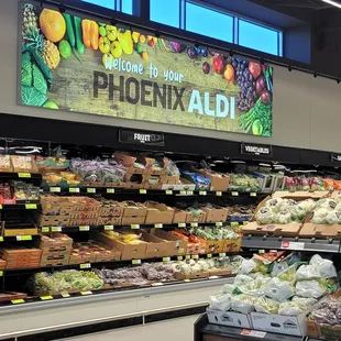 the produce section of a grocery store