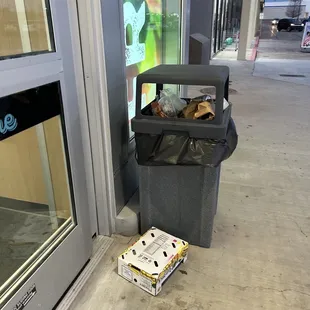 Trash out front.