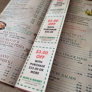 menu and prices