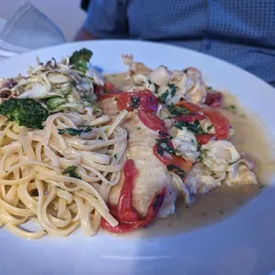 Sea bass with veggies