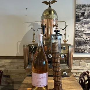 a bottle of wine on a table
