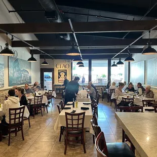 the dining area of the restaurant