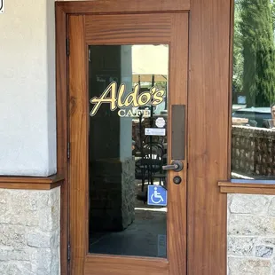 the entrance to the restaurant