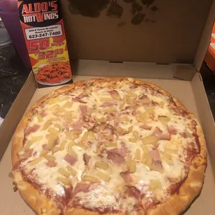 Pizza hawaiana de aldos