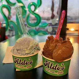 two cups of ice cream