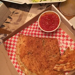 Good size! Really good I got the phill cheesesteak calzone