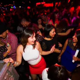 a group of people dancing