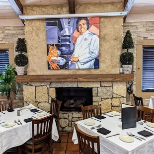 Dining area by painting